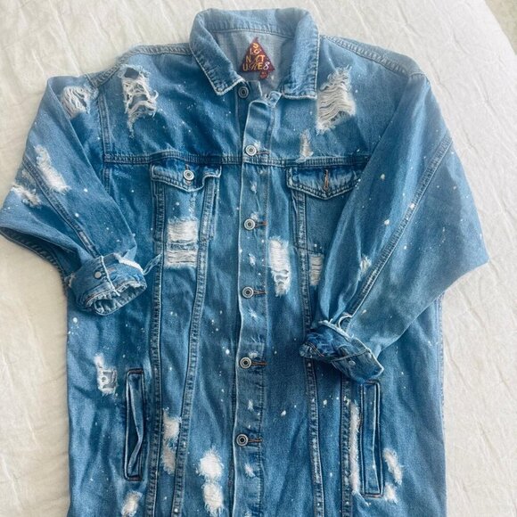 Distressed Denim Jacket (Medium-Large) - Picture 1 of 4